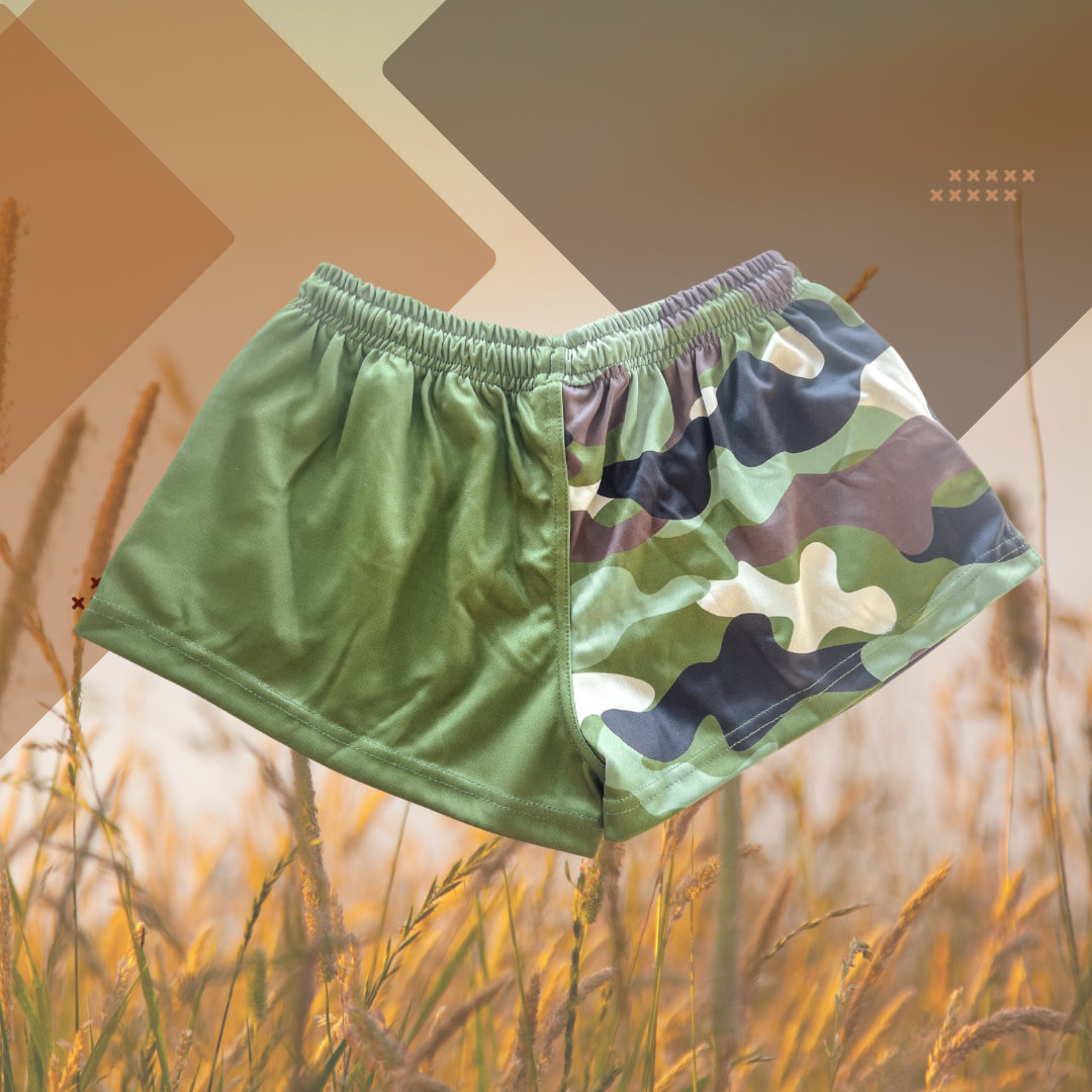 Green Camo - Soft Footy Shorts