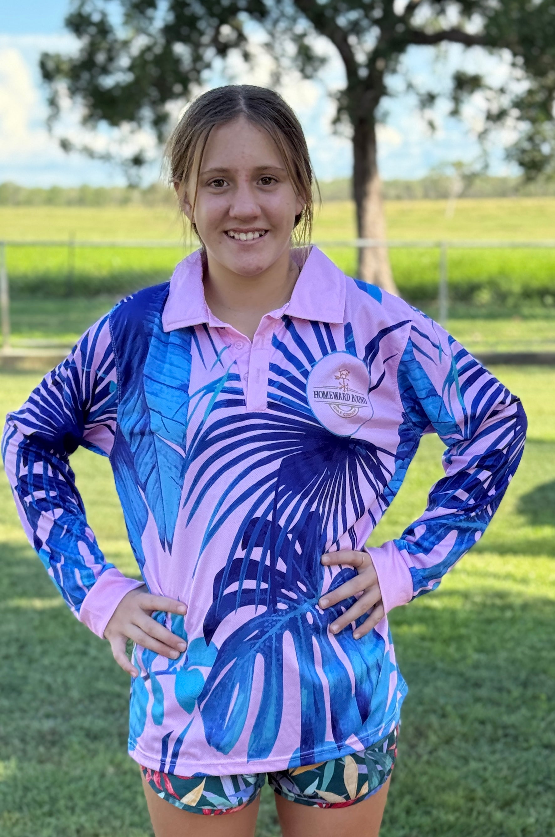 Summer Palms - Kids Fishing Shirt