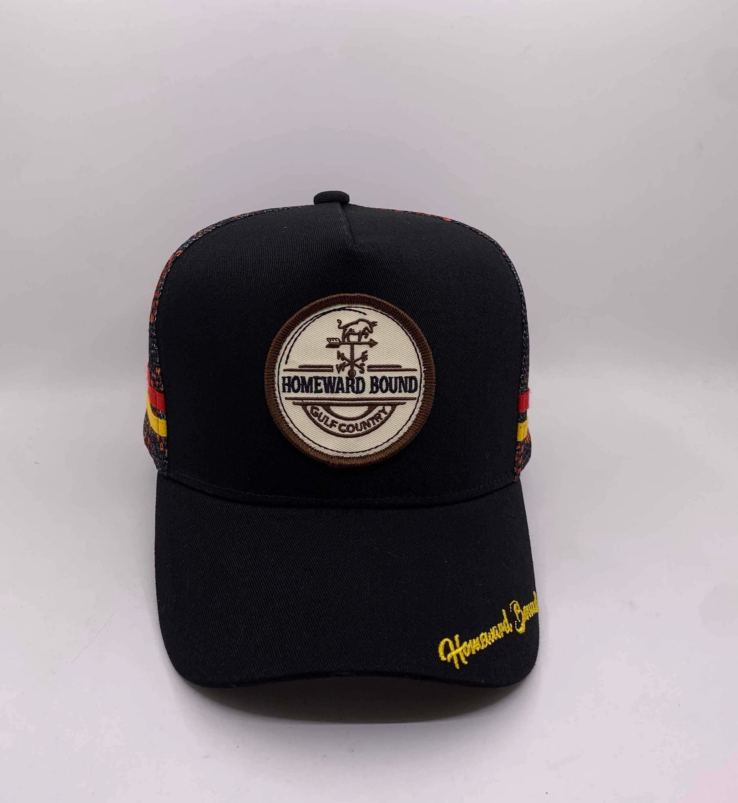 Medium Profile Indigenous Gulf Country Trucker Cap - Black