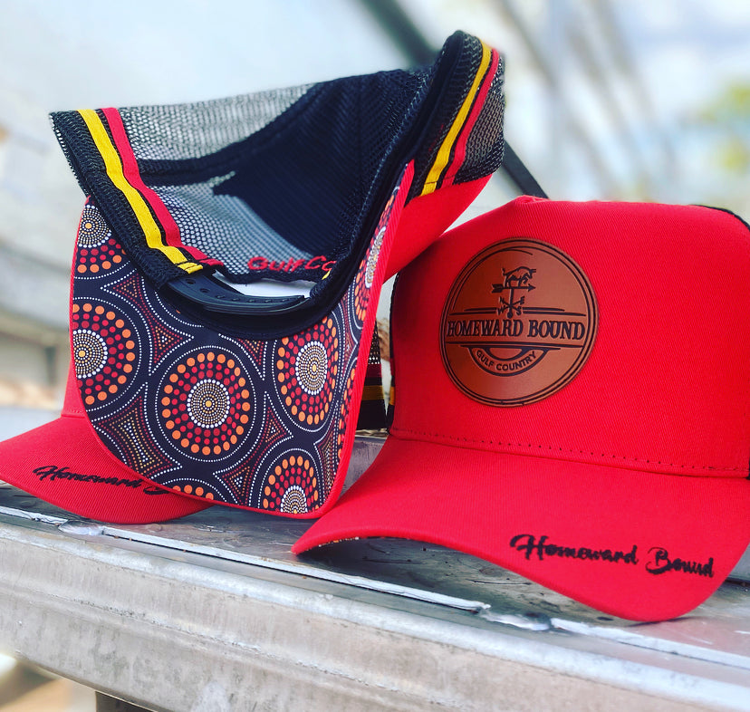 Medium Profile Indigenous Gulf Country Trucker Cap- RED