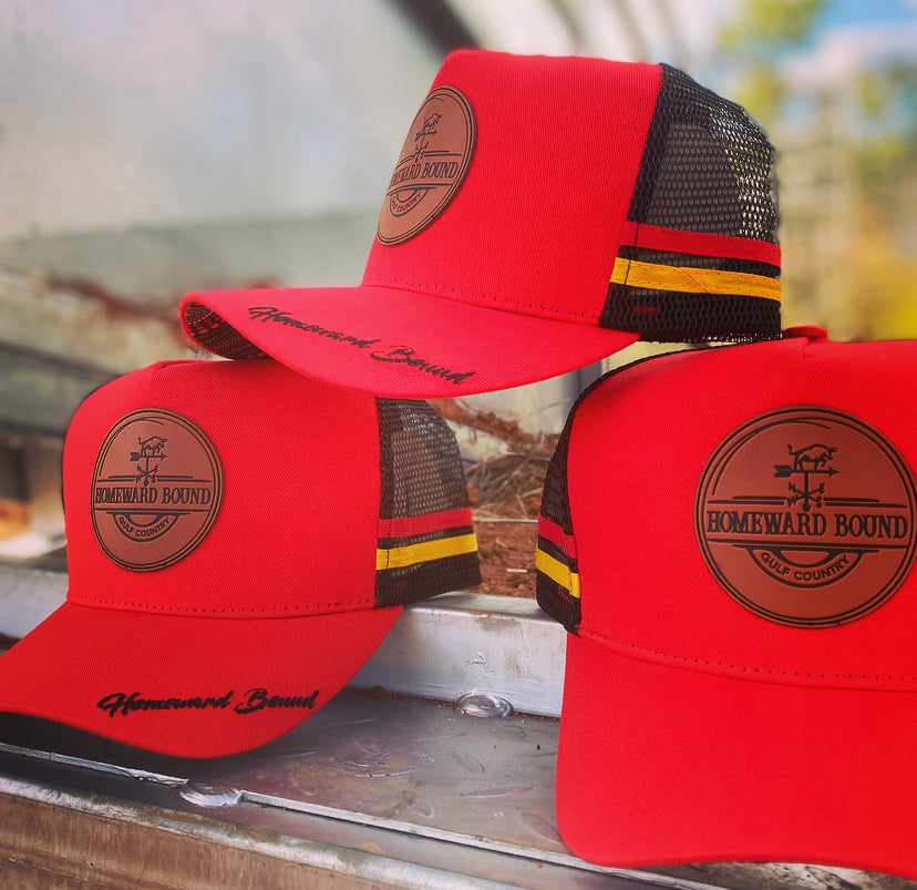 Medium Profile Indigenous Gulf Country Trucker Cap- RED